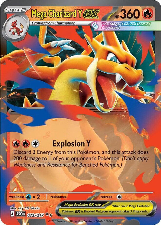 Pokemon Mega Charizard Y ex 22/217 Ascended Heroes