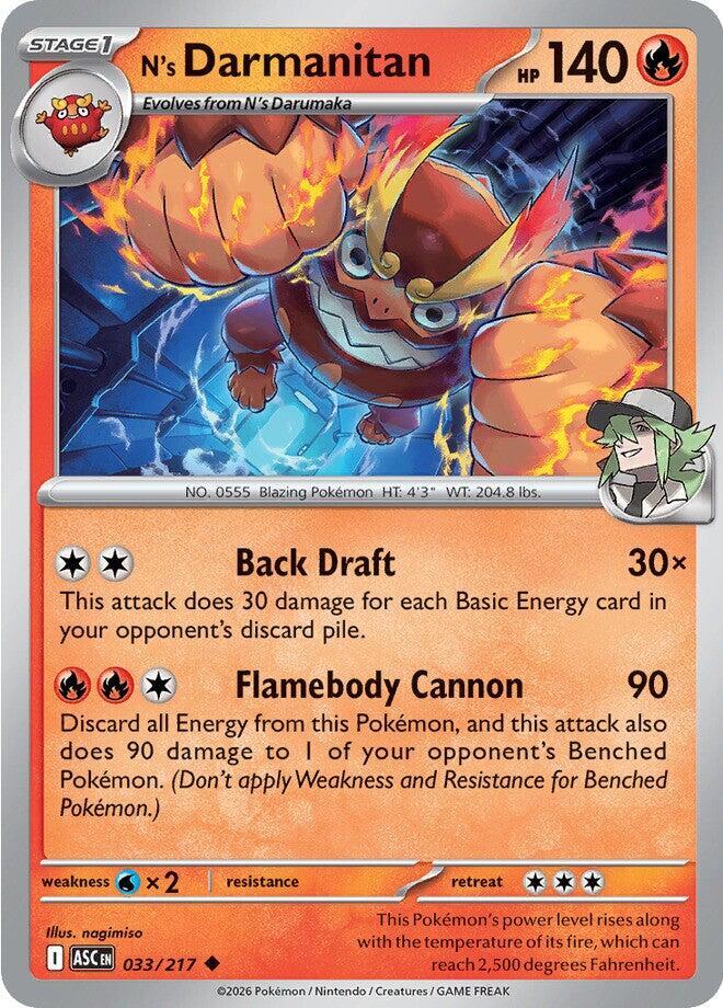 Pokemon N’s Darmanitan 33/217 Ascended Heroes