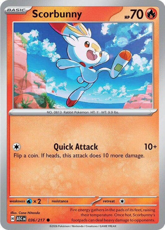 Pokemon Scorbunny 36/217 Ascended Heroes