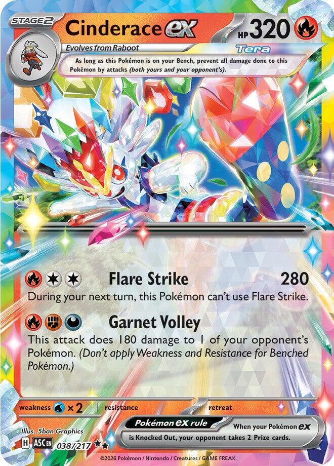 Pokemon Cinderace ex 38/217 Ascended Heroes