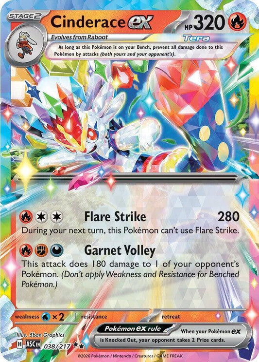 Pokemon Cinderace ex 38/217 Ascended Heroes