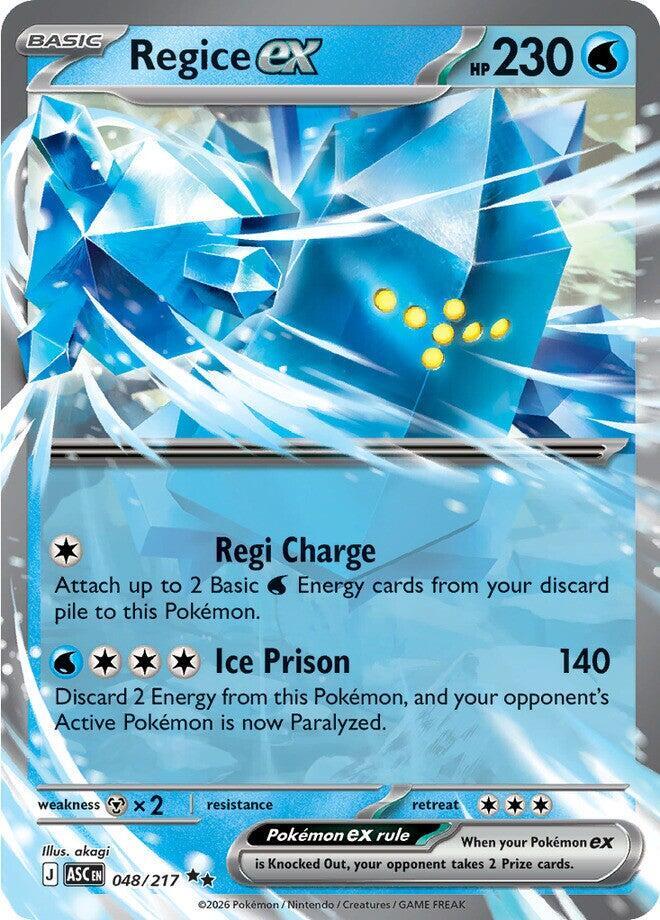 Pokemon Regice ex 48/217 Ascended Heroes