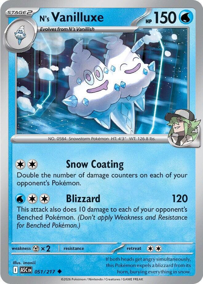 Pokemon N’s Vanilluxe 51/217 Ascended Heroes