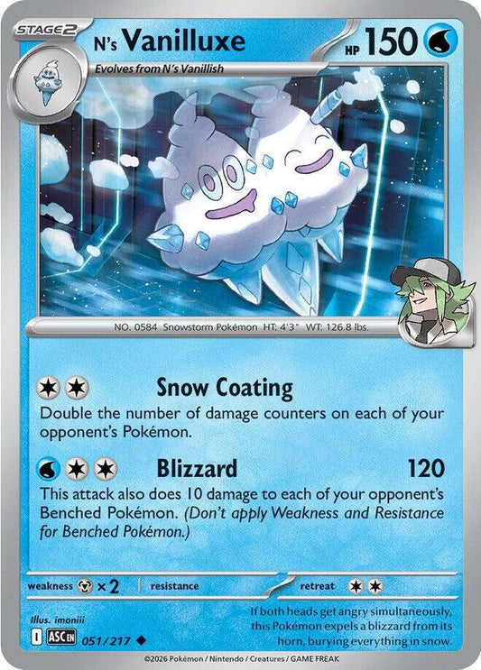 Pokemon N’s Vanilluxe 51/217 Ascended Heroes