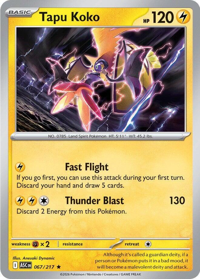 Pokemon Tapu Koko 67/217 Ascended Heroes