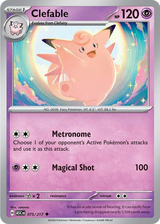 Pokemon Clefable 75/217 Ascended Heroes