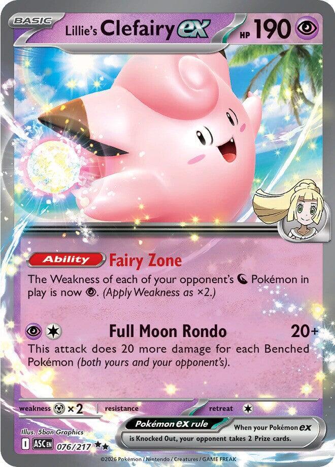 Pokemon Lillie’s Clefable ex 76/217 Ascended Heroes