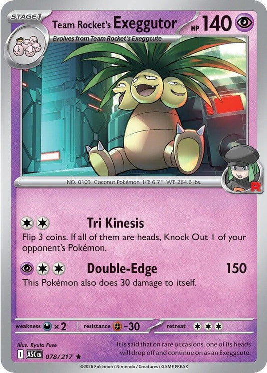 Pokemon Team Rocket’s Exeggutor 78/217 Ascended Heroes