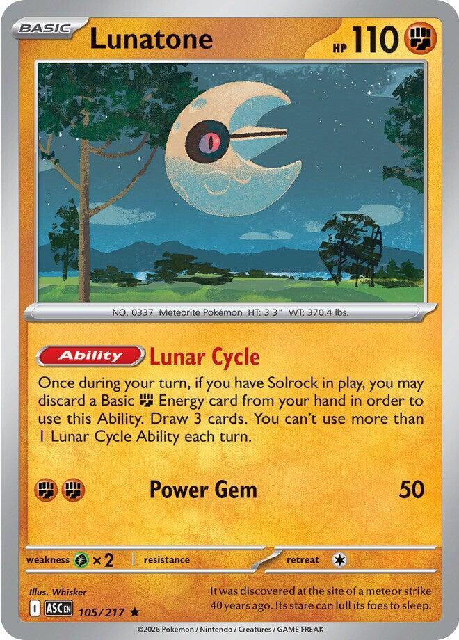 Pokemon Lunatone 105/217 Ascended Heroes