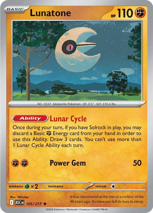 Pokemon Lunatone 105/217 Ascended Heroes