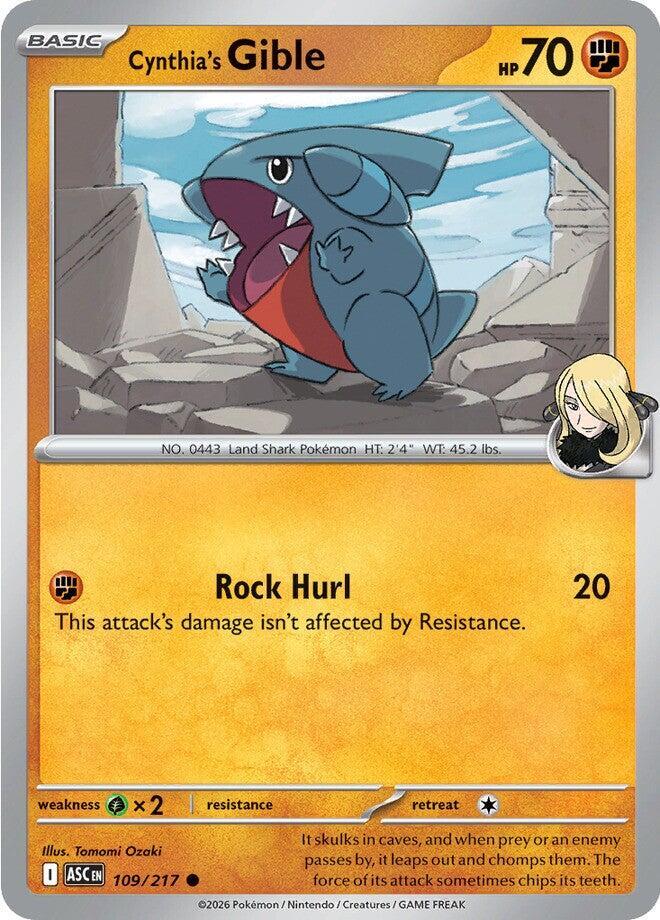Pokemon Cynthia’s Gible 109/217 Ascended Heroes