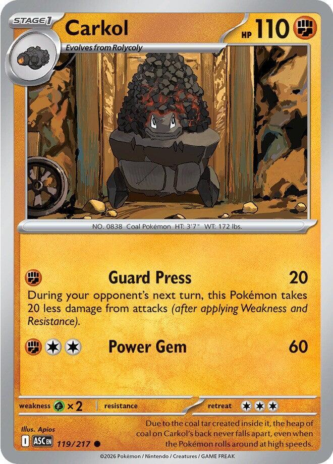 Pokemon Carkoal 119/217 Ascended Heroes