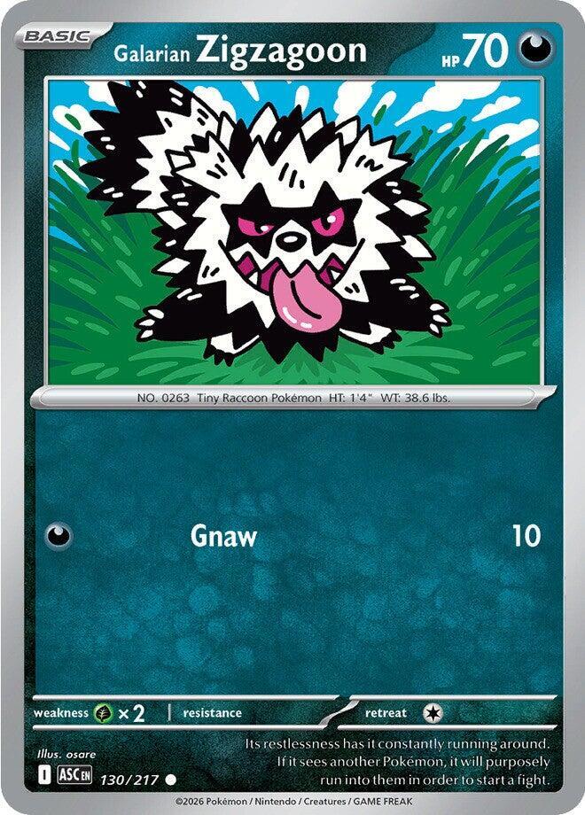 Pokemon Galarian Zigzagoon 130/217 Ascended Heroes