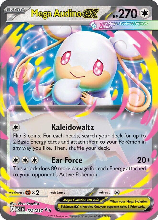 Pokemon Mega Audino ex 172/217 Ascended Heroes
