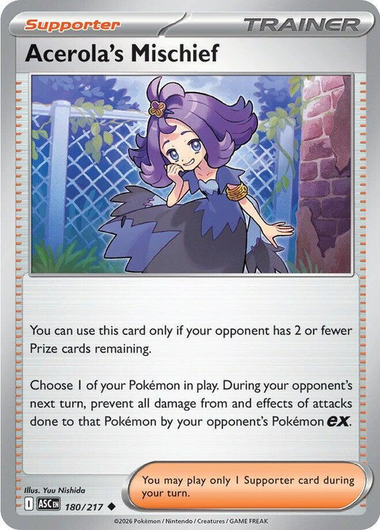 Pokemon Acerola’s Mischief 180/217 Ascended Heroes