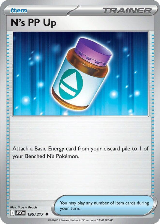 Pokemon N’s PP Up 195/217 Ascended Heroes