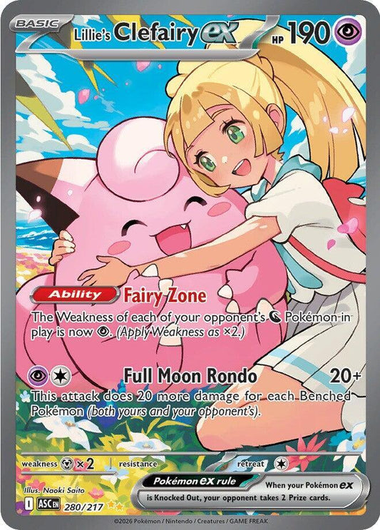 Pokemon Lillie’s Clefairy ex 280/217 Ascended Heroes