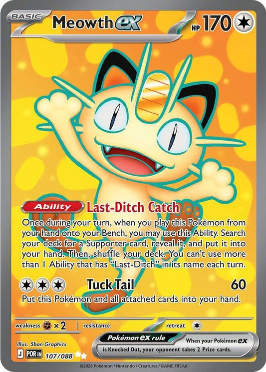 Pokemon Meowth ex 107/088 Perfect Order