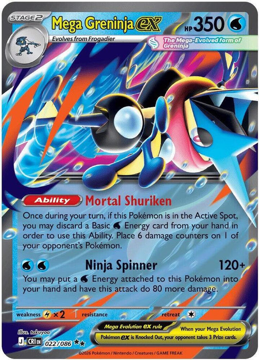Pokemon Mega Greninja ex 022/086 Chaos Rising