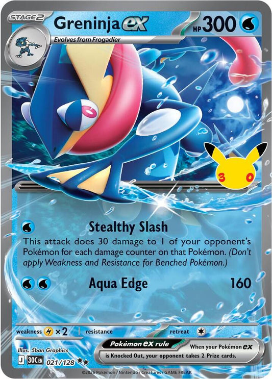 Pokemon Greninja ex 021/128 30th Celebration