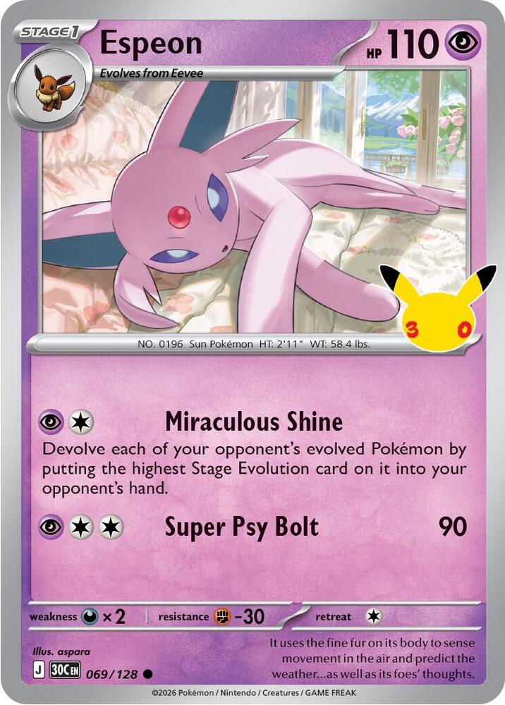 Pokemon Espeon 069/128 30th Celebration
