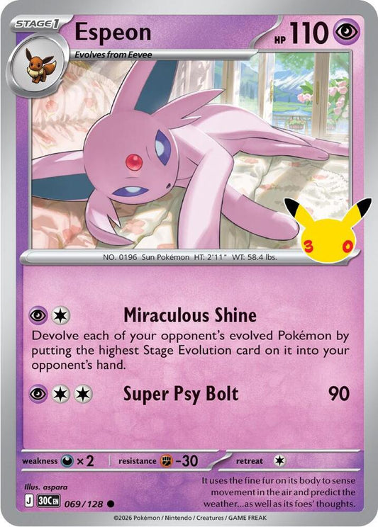 Pokemon Espeon 069/128 30th Celebration