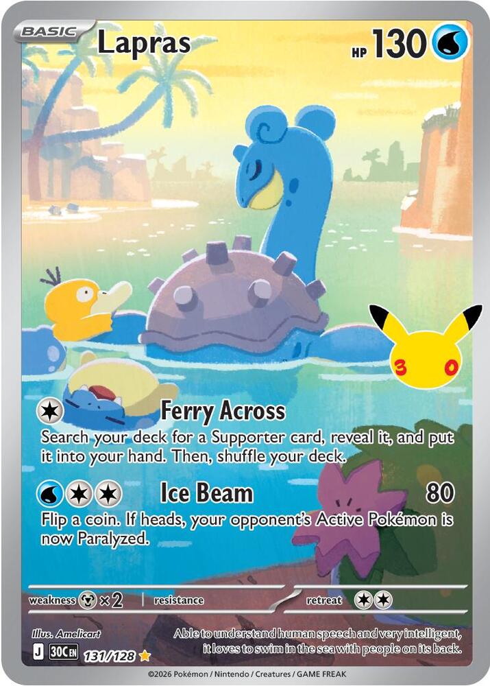 Pokemon Lapras 131/128 30th Celebration