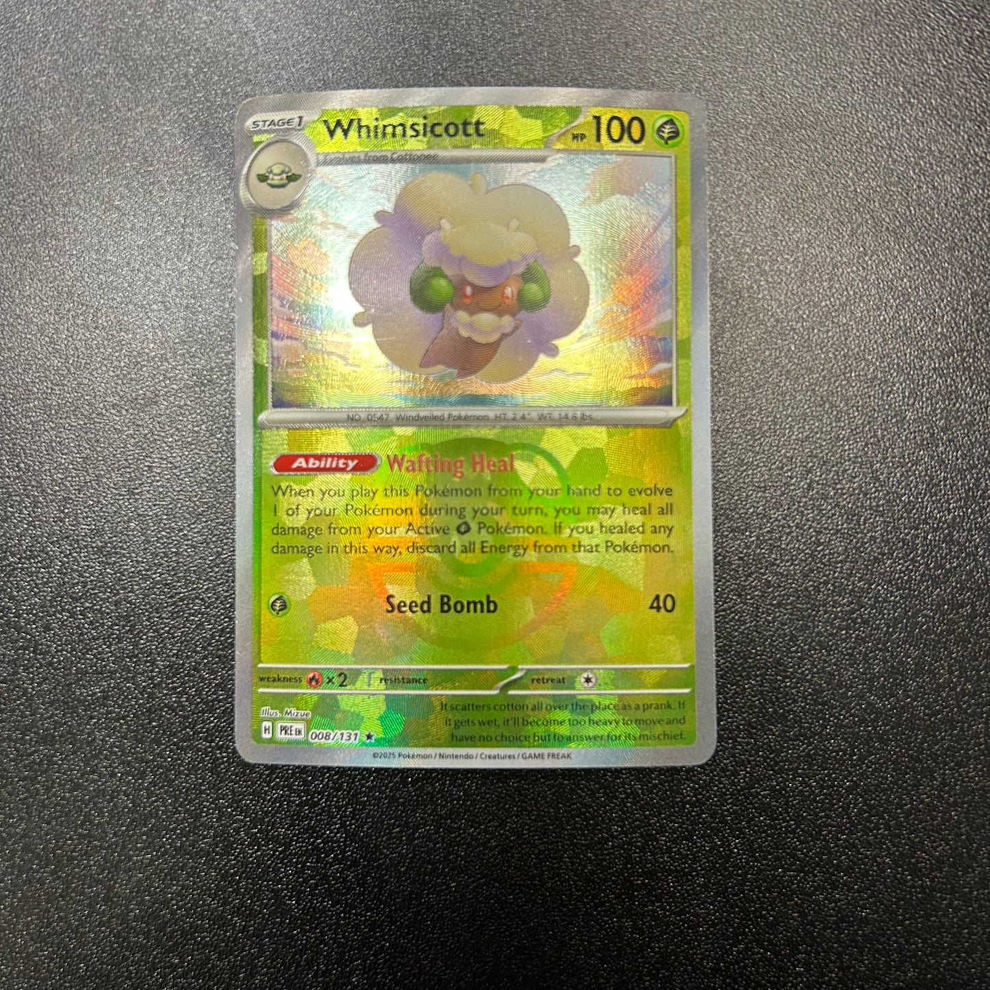 Pokemon TCG Whimsicott Master Ball Reverse Holofoil 008/131 Prismatic Evolutions