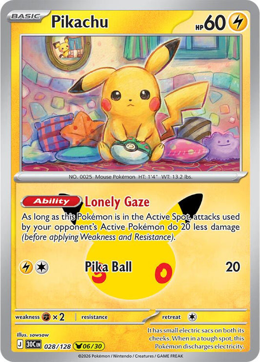 Pokemon Pikachu 028/128 30th Celebration
