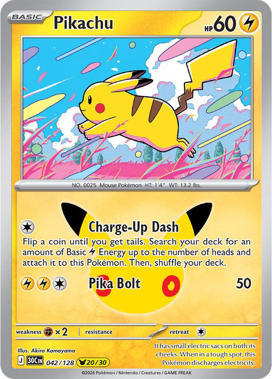 Pokemon Pikachu 042/128 30th Celebration