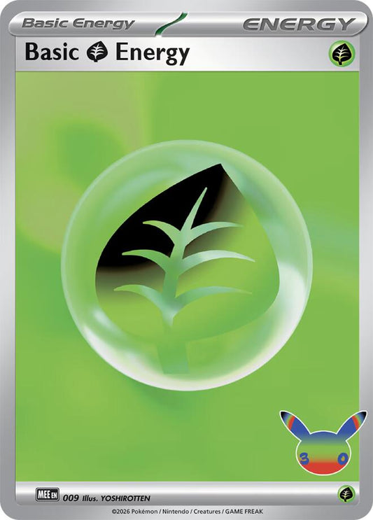 Pokemon Basic Grass Energy MEE 009 30th Celebration