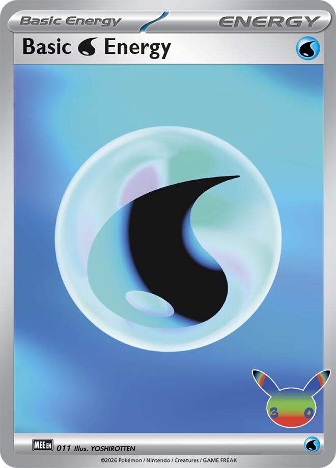 Pokemon Basic Water Energy MEE 011 30th Celebration