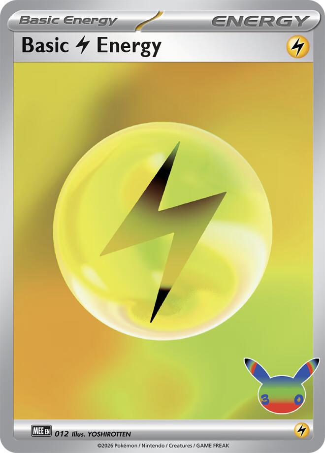 Pokemon Basic Lightning Energy MEE 012 30th Celebration
