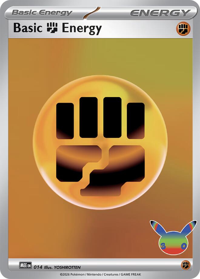 Pokemon Basic Fighting Energy MEE 014 30th Celebration