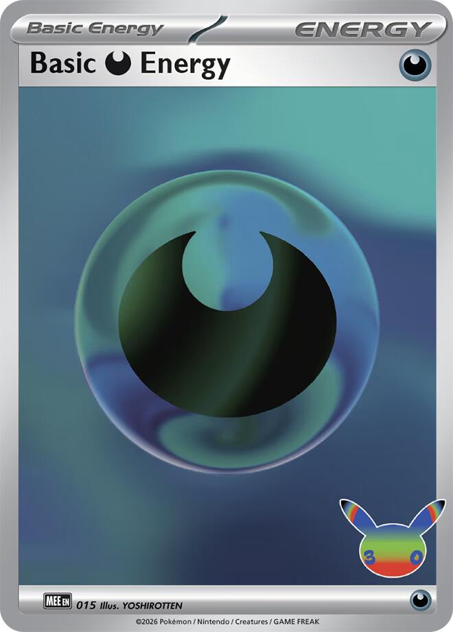 Pokemon Basic Darkness Energy MEE 015 30th Celebration