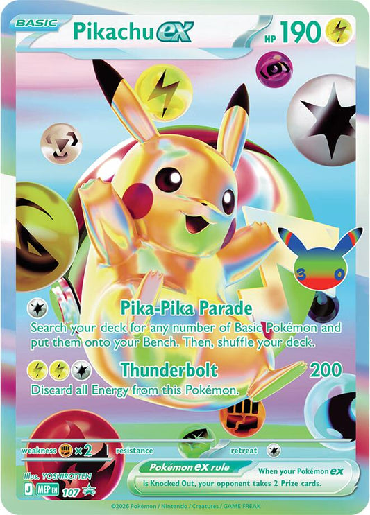 Pokemon Pikachu ex MEP107 30th Celebration