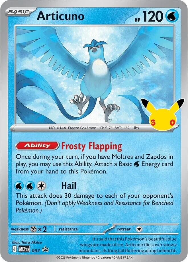 Pokemon Articuno MEP097 30th Celebration