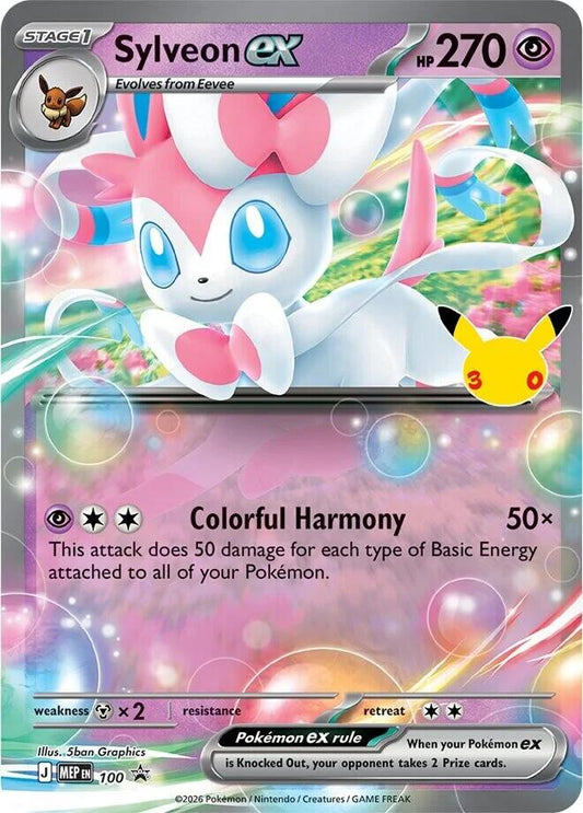 Pokemon Sylveon ex MEP100 30th Celebration