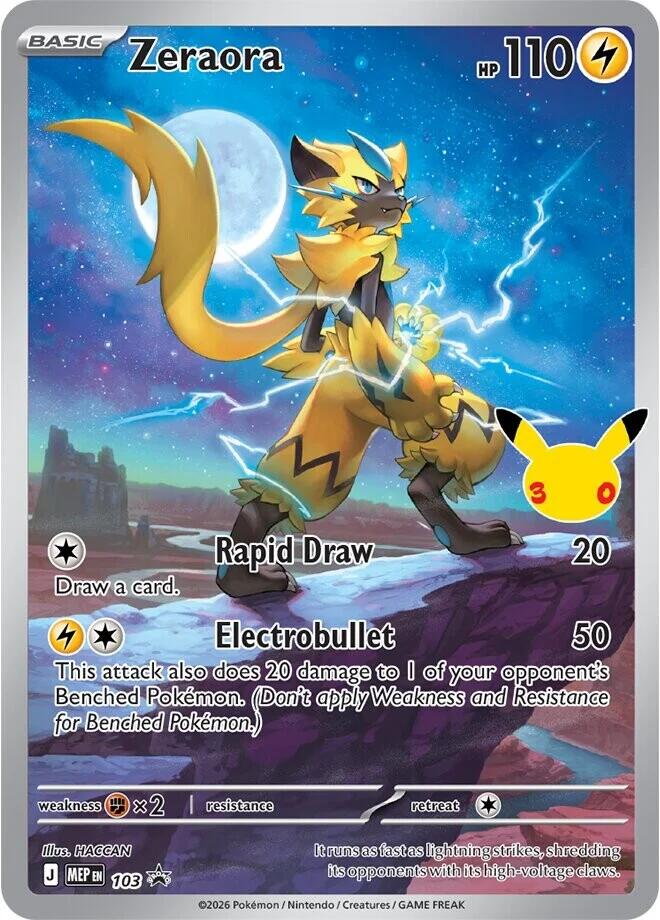 Pokemon Zeraora MEP103 30th Celebration