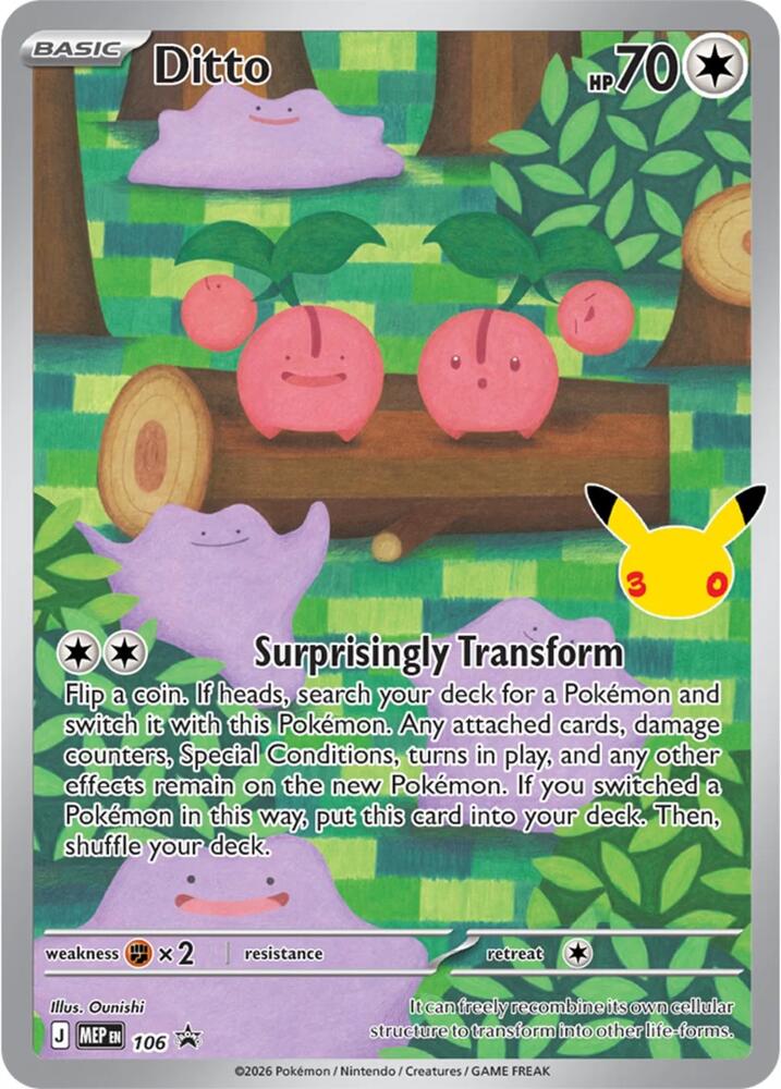 Pokemon Ditto MEP106 30th Celebration