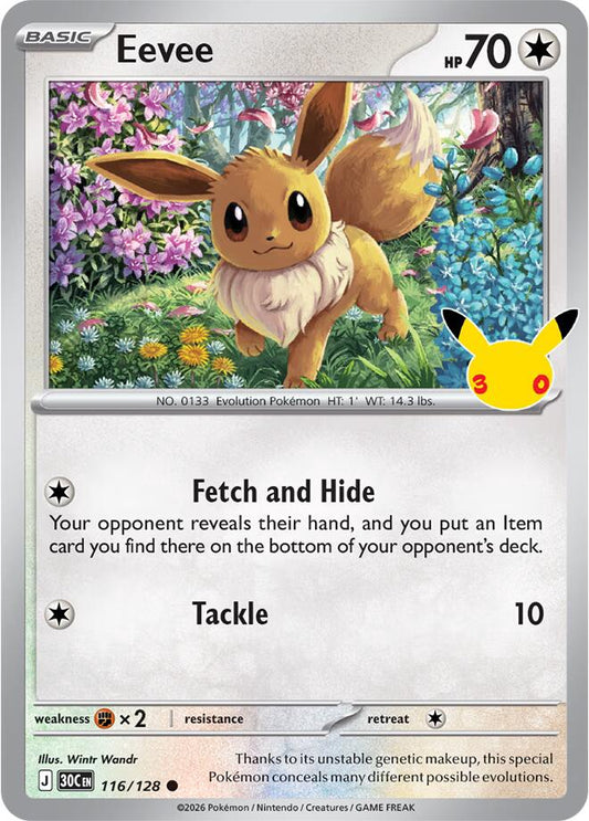 Pokemon Eevee 116/128 30th Celebration