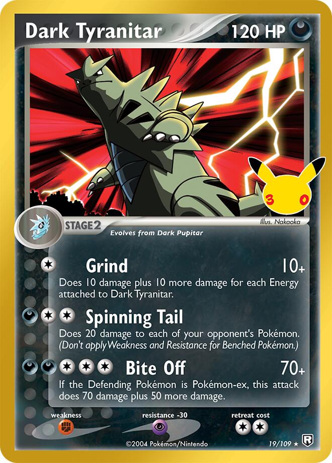 Pokemon Dark Tyranitar CC 009/30 30th Celebration