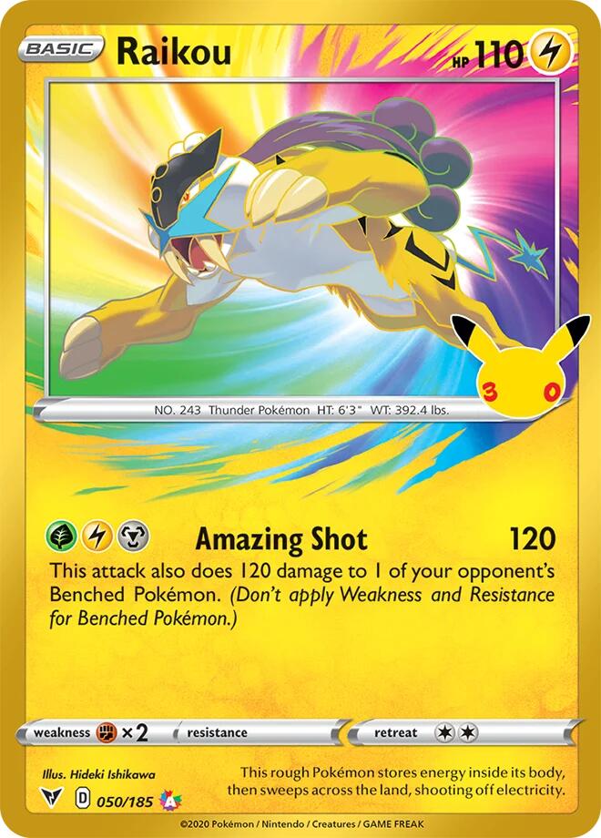 Pokemon Raikou CC 050/185 30th Celebration