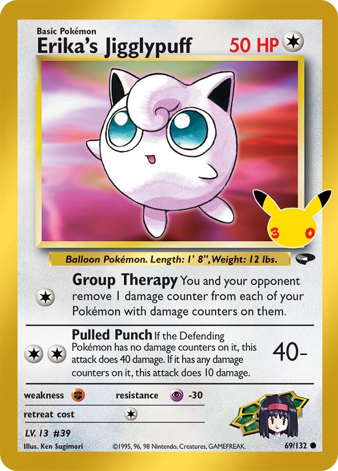Pokemon Erika's Jigglypuff CC 69/132 30th Celebration