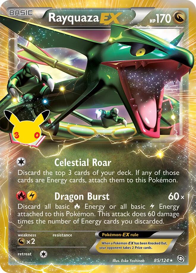 Pokemon Rayquaza EX CC 85/124 30th Celebration