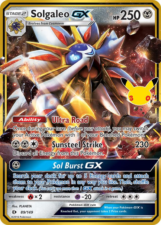 Pokemon Solgaleo GX CC 89/149 30th Celebration