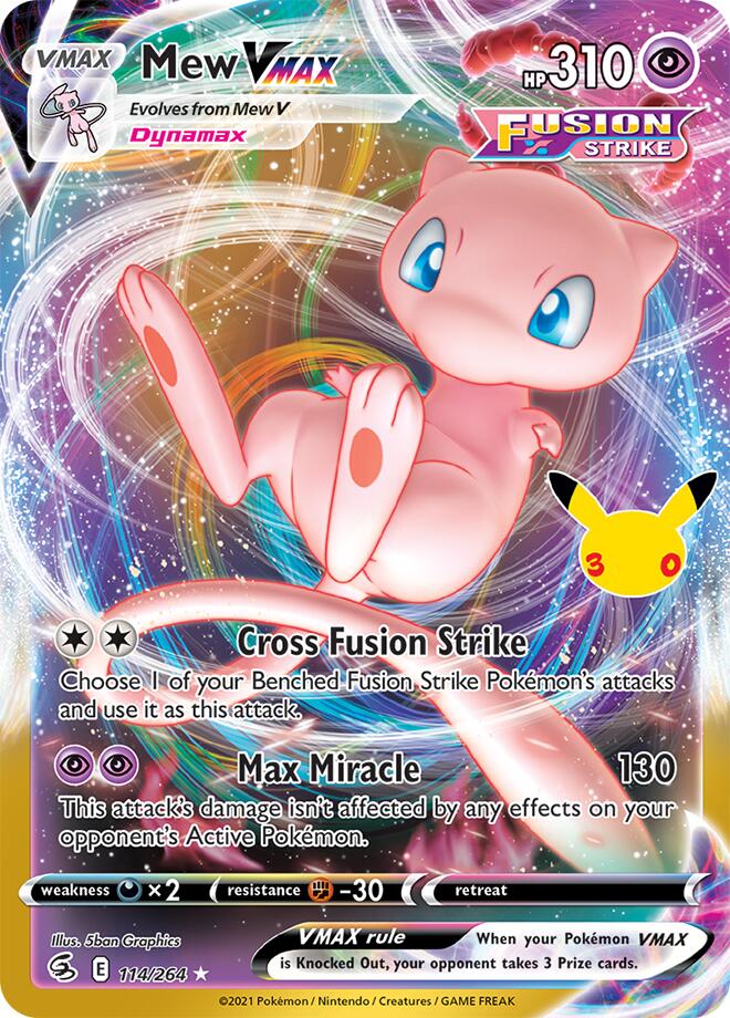Pokemon Mew VMAX CC 114/264 30th Celebration