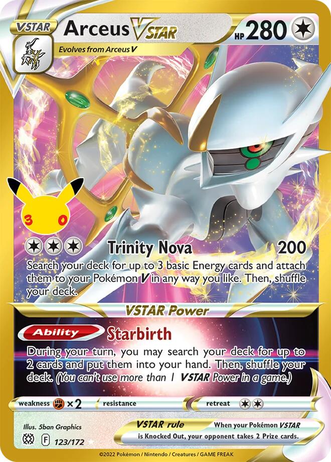 Pokemon Arceus VSTAR CC 123/172 30th Celebration