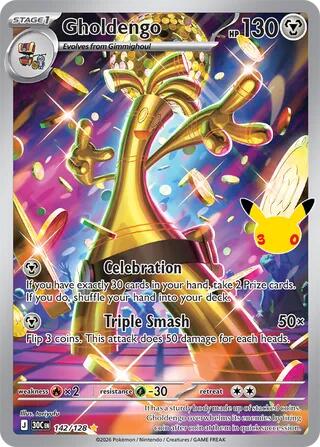 Pokemon Gholdengo 142/128 30th Celebration