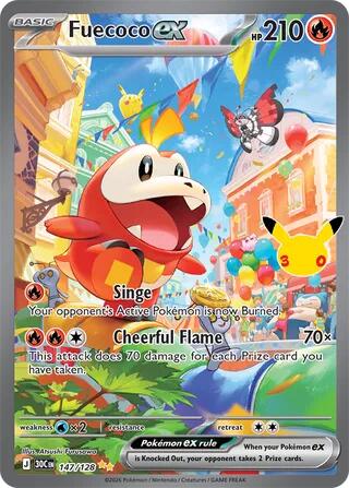 Pokemon Fuecoco ex 147/128 30th Celebration